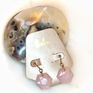 Ballet Pink Faux Gem Stone Earrings